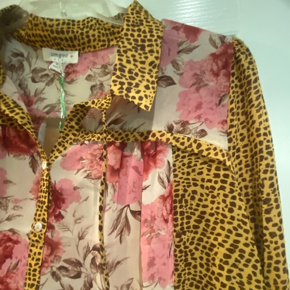 Umgee Women’s Floral Leopard Print Oversized Beautiful Blouse New XL-2XL - Picture 10 of 13
